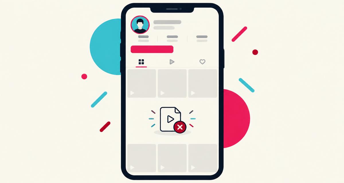 Illustration of a phone showing a short-video profile with an empty video state